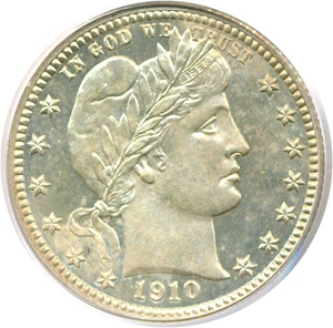 image for: 1910 25c PCGS Proof 64 Cameo