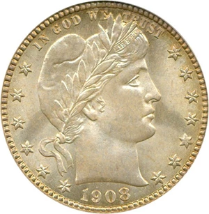 image for: 1908-S 25c PCGS MS66