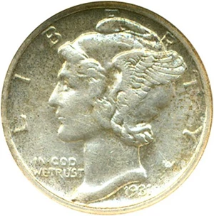 image for: 1931-S 10c ANACS XF40 Details (Cleaned)