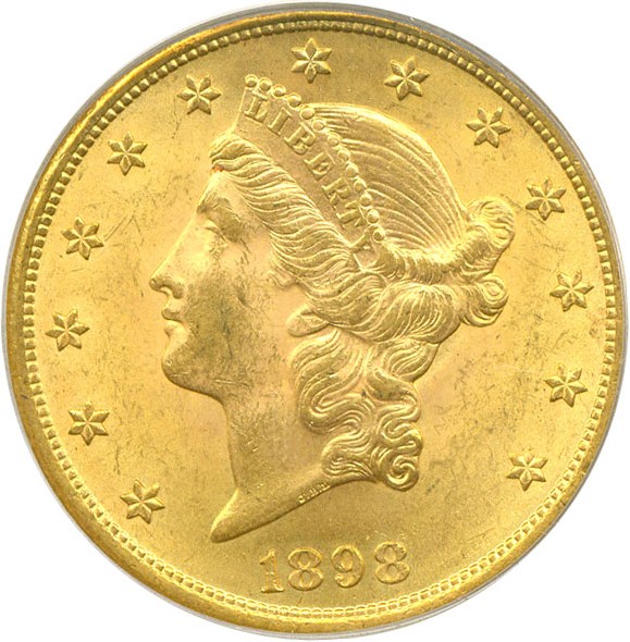 image for: 1898 $20  PCGS MS63