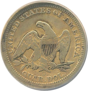image for: 1854-O 25c Arrows NCS VF Details (Improperly Cleaned)