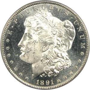 image for: 1891-S $1 PCGS/CAC MS64 PL