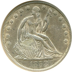 image for: 1858-S 50c NGC AU55