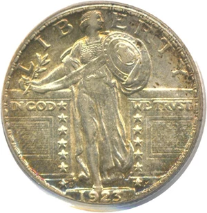 image for: 1923-S 25c PCGS AU58