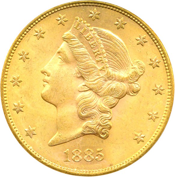 image for: 1885-S $20  PCGS MS63