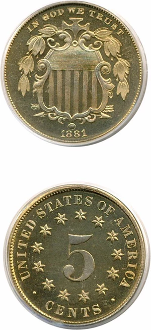 image for: 1881 5c PCGS Proof 67 OGH