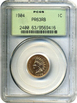image for: 1904 1c PCGS Proof 63 RB OGH