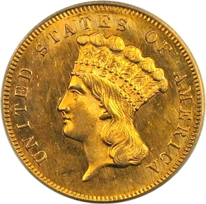image for: 1861 $3 PCGS MS63
