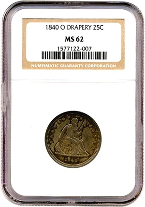image for: 1840-O 25c Drapery NGC MS62