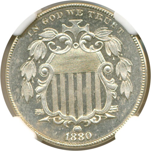 image for: 1880 5c  NGC Proof 63 Cameo