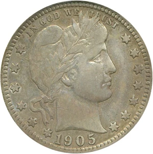 image for: 1905-S 25c ANACS XF40 (Environmental Damage)