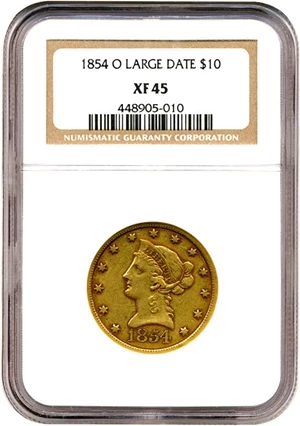 image for: 1854-O $10 Large Date NGC XF45