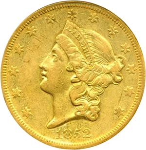 image for: 1852-O $20 PCGS AU50