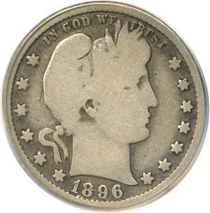 image for: 1896-S 25c PCGS VG-8