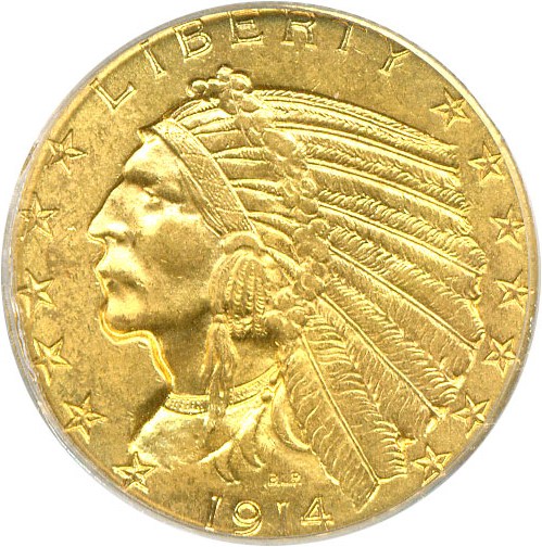 image for: 1914 $5  PCGS/CAC MS64