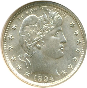 image for: 1894-S 25c NGC MS65