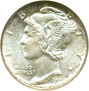 image for: 1943 10c ANACS MS63