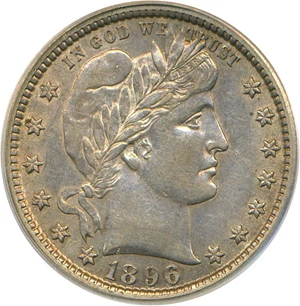 image for: 1896-S 25c PCGS AU53 OGH