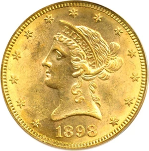image for: 1898-S $10 PCGS MS63