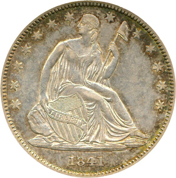 image for: 1841 50c  PCGS AU53