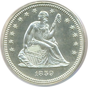 image for: 1859 25c PCGS Proof 65 Cameo