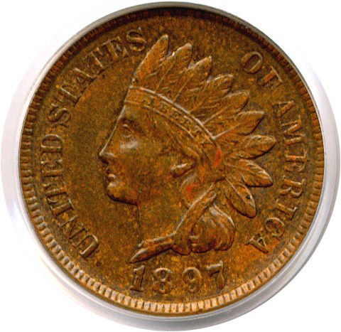 image for: 1897 1c  PCGS MS63 BN