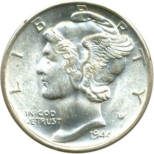image for: 1944-S 10c PCGS MS65 FB OGH