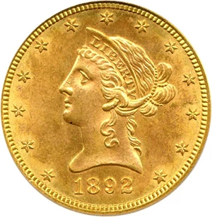 image for: 1892-S $10 PCGS MS63