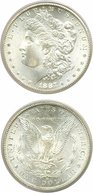 image for: 1887-S $1 PCGS MS66