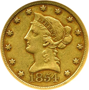 image for: 1854-O $10 Large Date NGC XF45