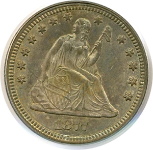 image for: 1877-CC 25c PCGS MS65