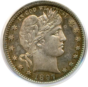 image for: 1897 25c PCGS/CAC Proof 64 Cameo