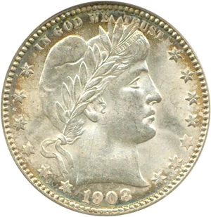 image for: 1908-O 25c PCGS MS65