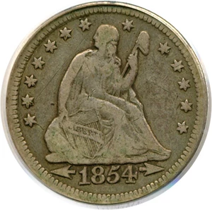 image for: 1854-O 25c Arrows, Huge O PCGS/CAC F15