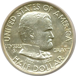 image for: 1922 50c Grant w/Star PCGS MS63