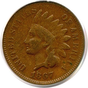 image for: 1867 1c PCGS VG08 BN