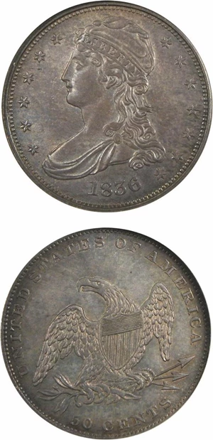 image for: 1836 50c Reeded Edge NGC MS64