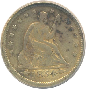 image for: 1854-O 25c Arrows NCS VF Details (Improperly Cleaned)