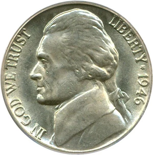 image for: 1946 5c PCGS MS65