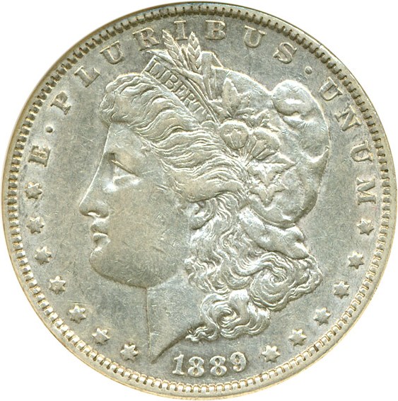 image for: Top 100 VAM: 1889 $1 VAM 22  Bar Wing ANACS AU50