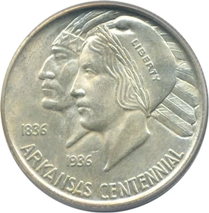 image for: 1935 50c Arkansas PCGS MS64 OGH
