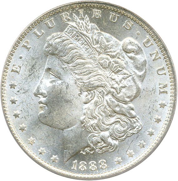 image for: Top 100 VAM: 1888-O $1 VAM 9  Doubled Arrows PCGS MS63 