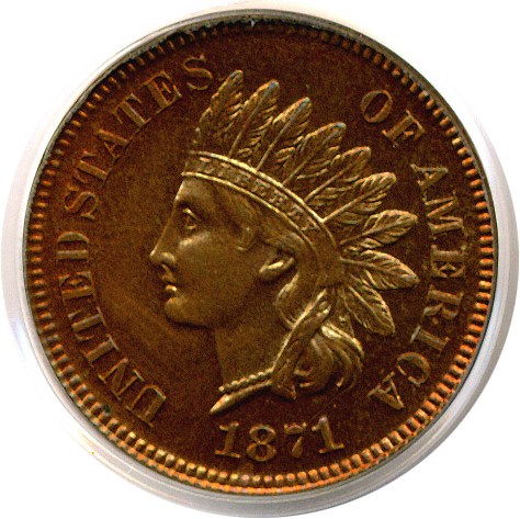 image for: 1871 1c  PCGS Proof 65 RB