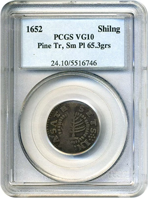 image for: 1652 Shilling Pine Sm.Pl PCGS VG10