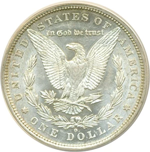 image for: Top 100 VAM: 1879-O/O $1 VAM 4 Horizontal O ANACS AU50