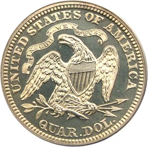 image for: 1873 25c No Arrows PCGS Proof 64 Cameo