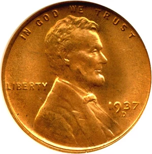 image for: 1937-D 1c NGC MS67 RD