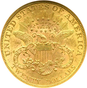 image for: 1889 $20 NGC AU58
