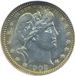 image for: 1902-O 25c DGS AU55 (Lightly Cleaned)