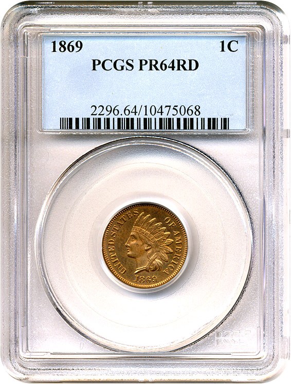 image for: 1869 1c  PCGS Proof 64 RD